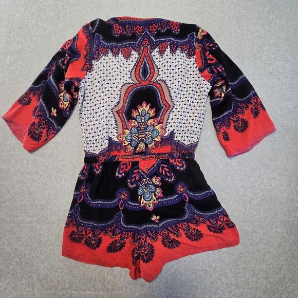 Angie Red and Black Patterned Romper - Picture 12 of 16